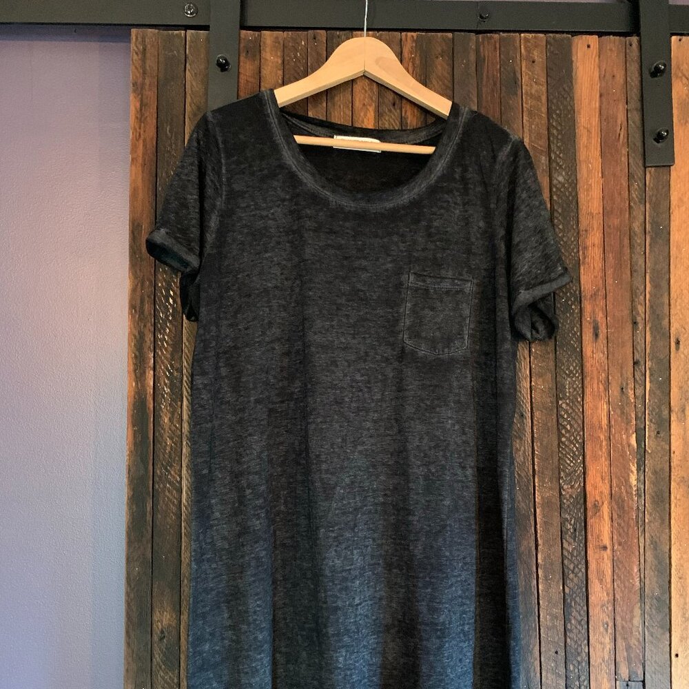 cozy tee mini dress, charcoal, xl